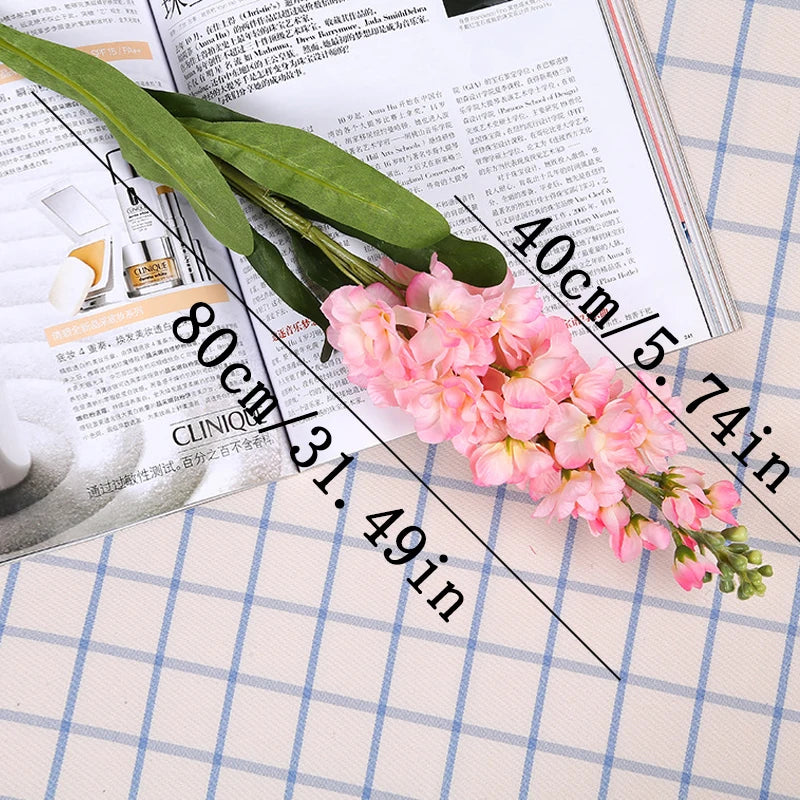 Artificial Hyacinth & Green Leaves – Silk Violet Flowers for Wedding, Party & Home Décor