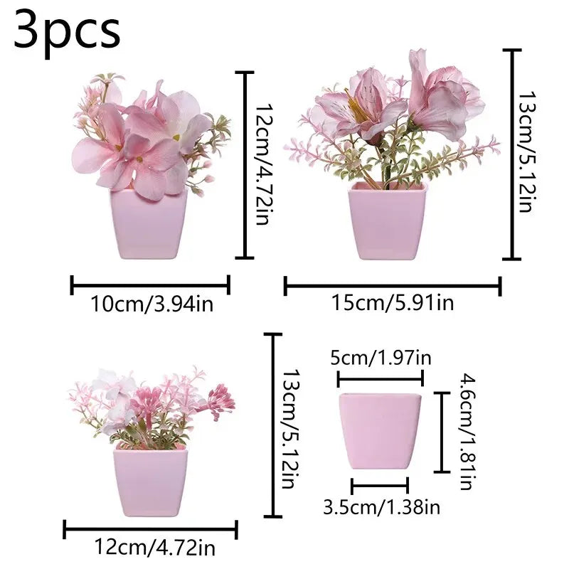 Artificial Flower Potted Plant, Used Year-Round For Home, Bedroom, Study, Office Desktop Shelf Decoration