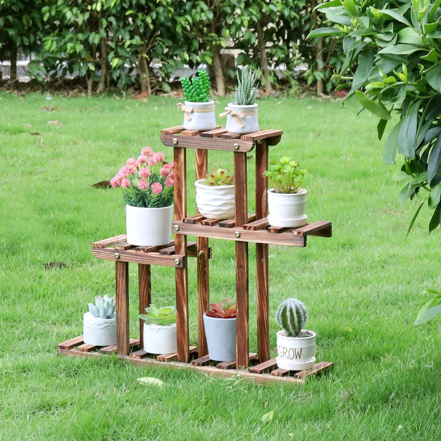 4-Tier Flower Pot Holder – Corner Plant Display Rack for Balcony & Garden