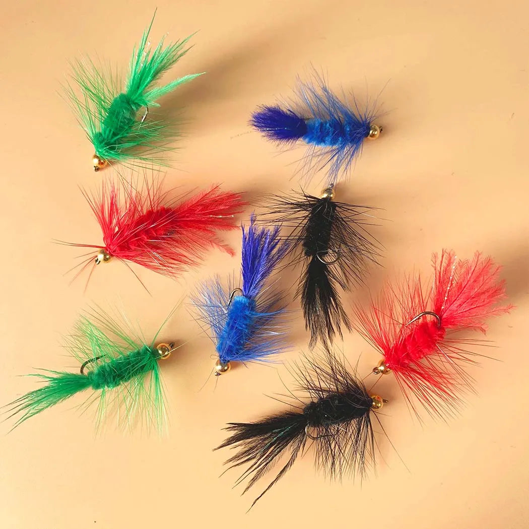 5Pieces Brassbead Wooly Bugger Fly Fishing Flies for Trout, Bass and Salmon-Streamer Assortment Flies Effective Artificial Baits