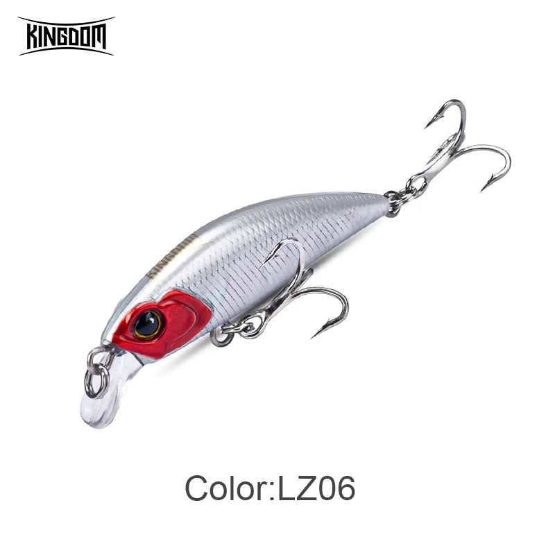 Kingdom Fishing Lures Micro Fly Minnow 3.6g 7g 45mm 60mm Sinking Minnow Artificial Wobblers Hard Bait Noise System Bass Pike