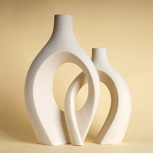 CAPIRON Luxe Vase — 21cm & 28cm Large Nordic Ceramic Decor | Modern Living Room Elegance