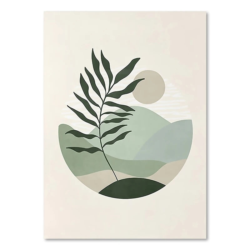 Green Plant Decorative Canvas | Modern Nature-Inspired Wall Art