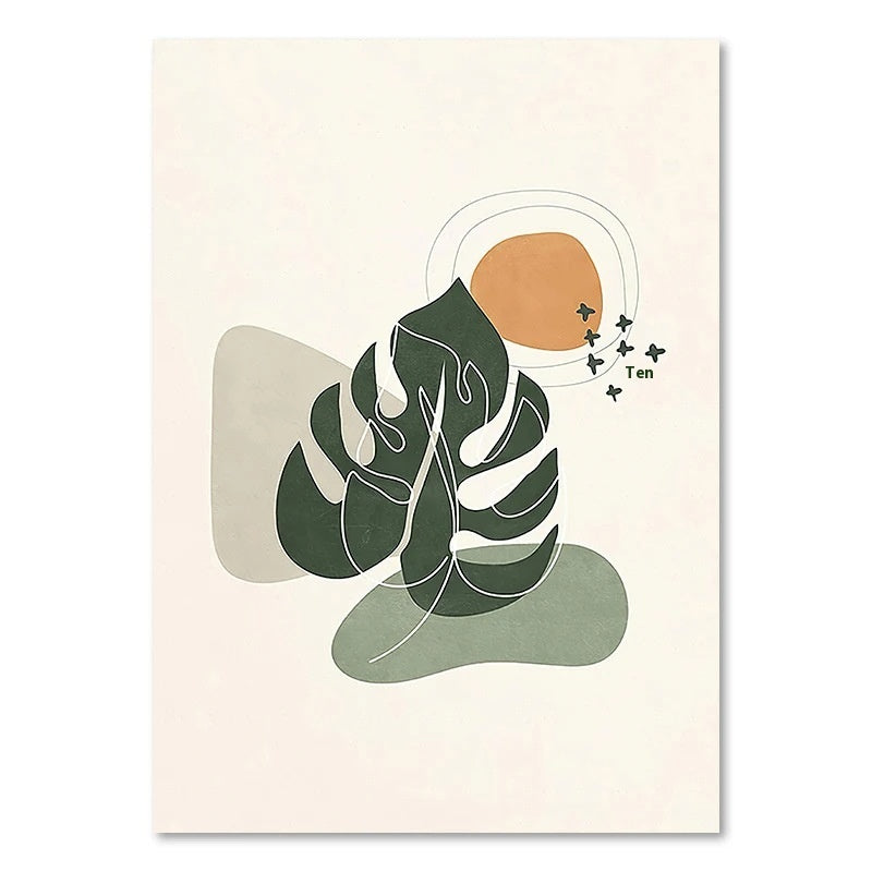 Green Plant Decorative Canvas | Modern Nature-Inspired Wall Art